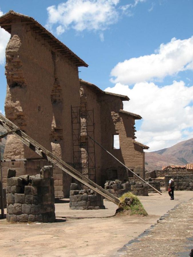 Ancient temple dedicated to eh Wiracocha god at Raqchi 