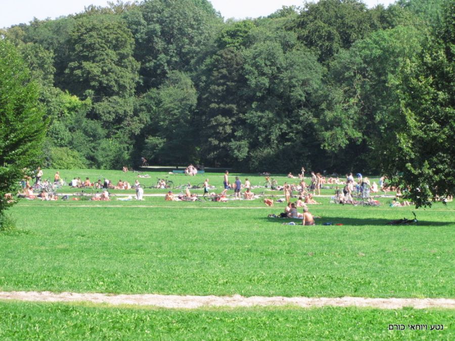 הפארק במינכן - משתזפים מכל עבר