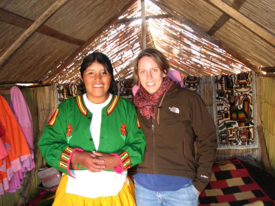 Inside the hut