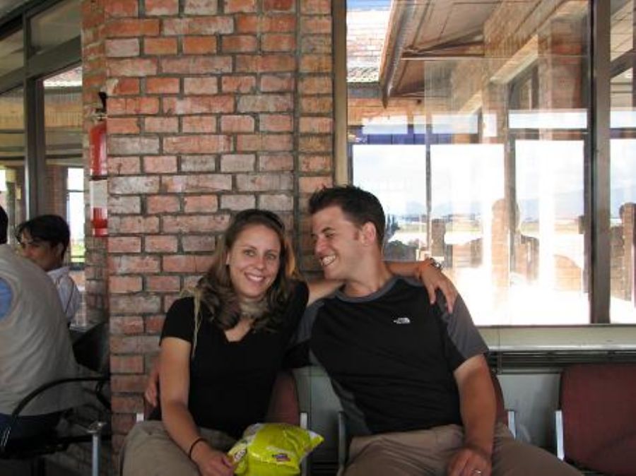 Smiling before flying to Thailand